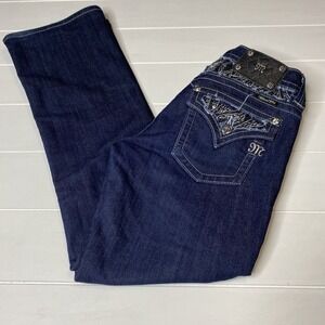 Miss Me Easy Boot Jeans Women's‎ Dark Wash Blue Size 28  (30X 29.5)